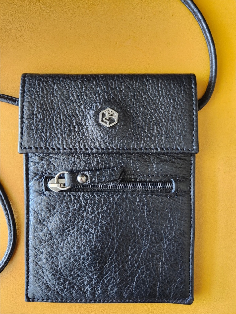 Black leather mini bag